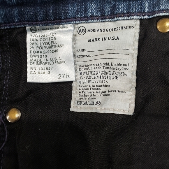 AG Adriano Goldschmied The Stivie Slim Straight Jeans Size 27 Regular - Picture 11 of 16